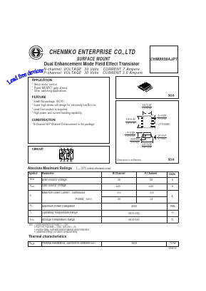 CHM9939AJPT Datasheet PDF CHENMKO CO., LTD.