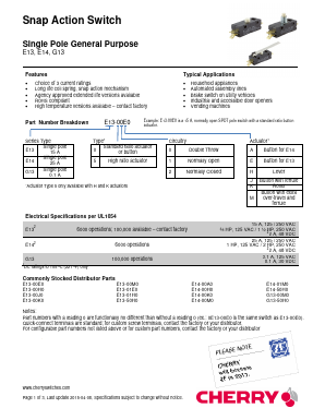 E14-01M0 Datasheet PDF Cherry semiconductor