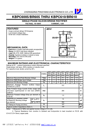BR64 Datasheet PDF CHONGQING PINGYANG ELECTRONICS CO.,LTD