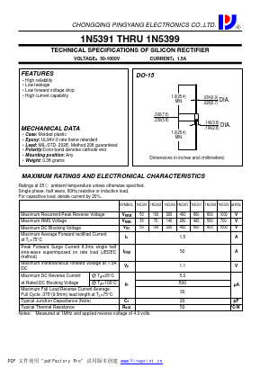 1N5397_ Datasheet PDF CHONGQING PINGYANG ELECTRONICS CO.,LTD