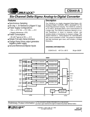 CS5451A Datasheet PDF Cirrus Logic