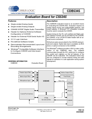 CDB5345 Datasheet PDF Cirrus Logic