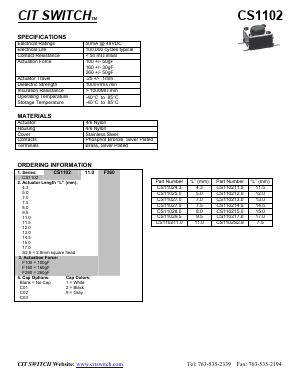 CS1102S2.8F160 Datasheet PDF CIT Relay and Switch