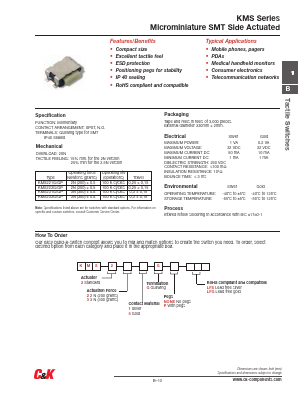 KMS221GPLFG Datasheet PDF C and K Components