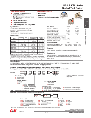 KSA0A211LFT Datasheet PDF C and K Components