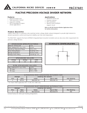 PAC27A01T/B Datasheet PDF California Micro Devices => Onsemi