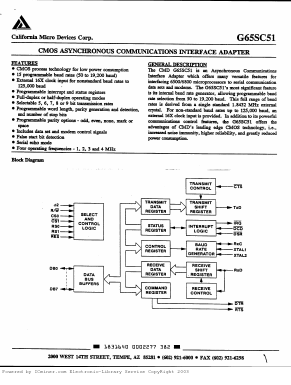 C65SC02-ACI-1 Datasheet PDF California Micro Devices => Onsemi