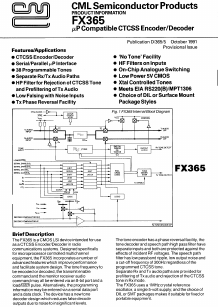 FX365 Datasheet PDF CML Microsystems Plc
