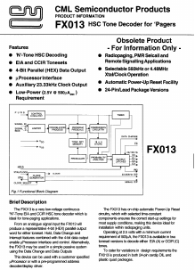 FX013 Datasheet PDF CML Microsystems Plc