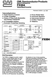 FX004LG Datasheet PDF CML Microsystems Plc