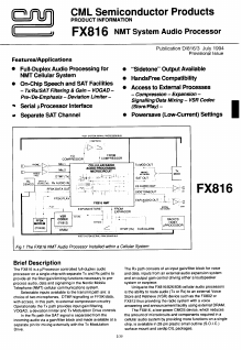 FX816J Datasheet PDF CML Microsystems Plc