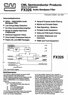 FX326 Datasheet PDF CML Microsystems Plc