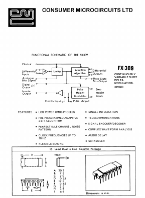 FX309 Datasheet PDF CML Microsystems Plc