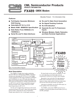 FX489DW Datasheet PDF CML Microsystems Plc