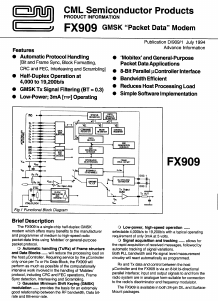 FX909J Datasheet PDF CML Microsystems Plc