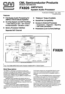 FX826 Datasheet PDF CML Microsystems Plc