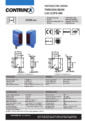 LLR-C23PA-NMS-603 Datasheet PDF Contrinex AG Industrial Electronics