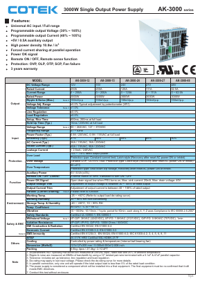 AK-3000 Datasheet PDF OTEK ELECTRONIC IND. CO., LTD