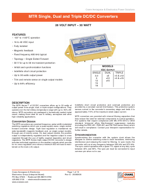 MTR283R3S/883 Datasheet PDF Crane Aerospace and Electronics.