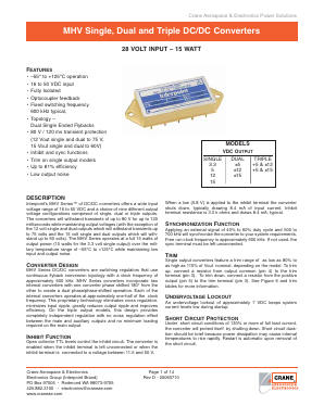 MHV2812D Datasheet PDF Crane Aerospace and Electronics.