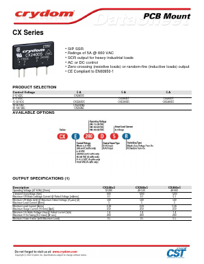 CXE480D5R Datasheet PDF Crydom Inc.,