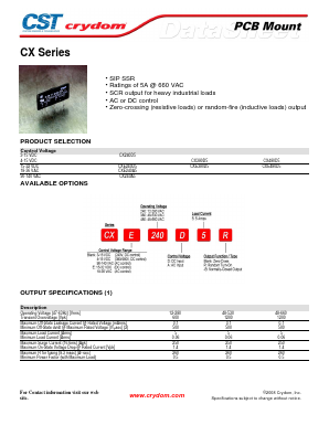 CXE240A5R Datasheet PDF Crydom Inc.,