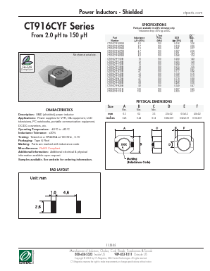 CT916CYF-6R2M Datasheet PDF Central Technologies