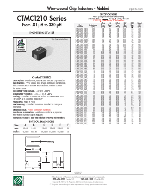 CTMC1210-470J Datasheet PDF Central Technologies