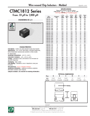 CTMC1812-R12J Datasheet PDF Central Technologies