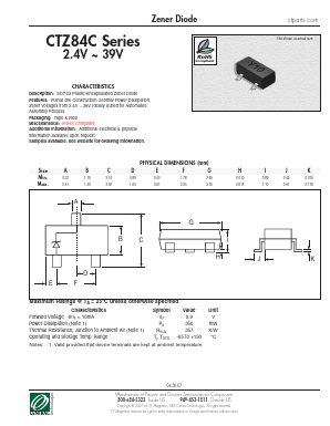 CTZ84C6V8 Datasheet PDF Central Technologies