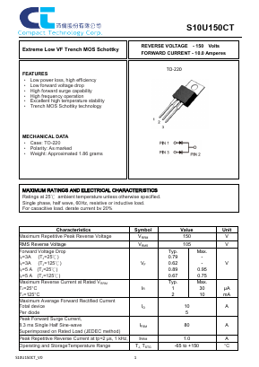 S10U150CT Datasheet PDF Compact Technology Corp.