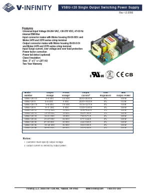 VSBU-120 Datasheet PDF CUI INC