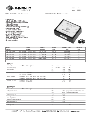 FSK-S10-15U Datasheet PDF CUI INC