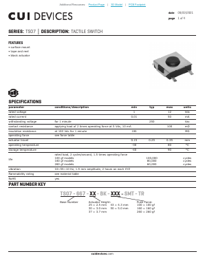 TS07-667-50-BK-100-SMT-TR Datasheet PDF CUI INC