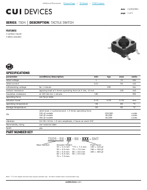 TS04-66-70-BK-100-SMT Datasheet PDF CUI INC