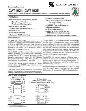 CAT1025WE-30TE13 Datasheet PDF Catalyst Semiconductor => Onsemi