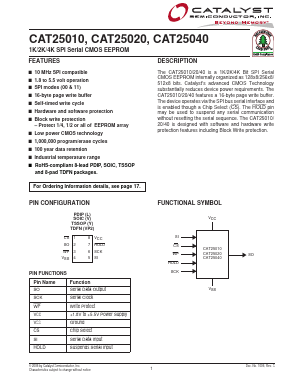 CAT25010VA-G Datasheet PDF Catalyst Semiconductor => Onsemi