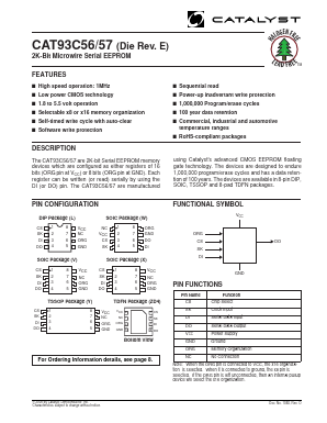 CAT93C56WAT3 Datasheet PDF Catalyst Semiconductor => Onsemi