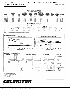 CMM-12 Datasheet PDF Celeritek, Inc.