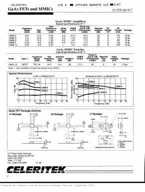 CMM-2 Datasheet PDF Celeritek, Inc.