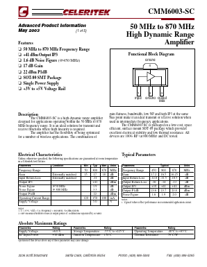 CMM6003-SC Datasheet PDF Celeritek, Inc.