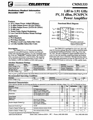 CMM1333-AK-00ST Datasheet PDF Celeritek, Inc.