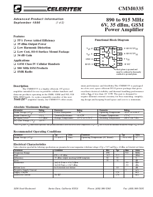 CMM0335-AK-000T Datasheet PDF Celeritek, Inc.