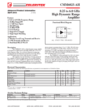 CMM6025-AH Datasheet PDF Celeritek, Inc.