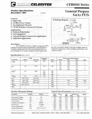 CFB0101-G1 Datasheet PDF Celeritek, Inc.