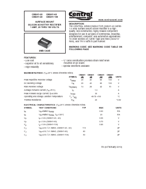 CS100 Datasheet PDF Central Semiconductor