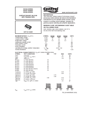 BC847 Datasheet PDF Central Semiconductor
