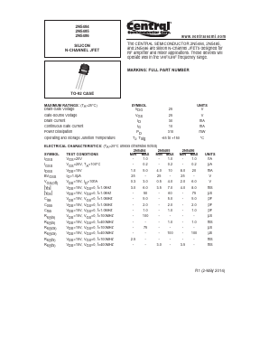 2N5485 Datasheet PDF Central Semiconductor