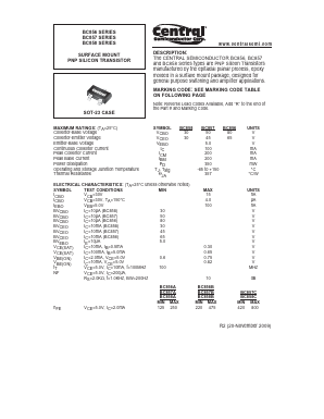 BC857A Datasheet PDF Central Semiconductor