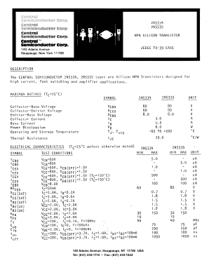 2N5335 Datasheet PDF Central Semiconductor